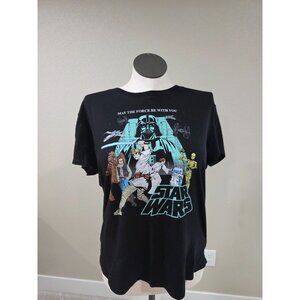 Torrid Star Wars Graphic Tee May The Force Be With You Darth Vader & Crew Black